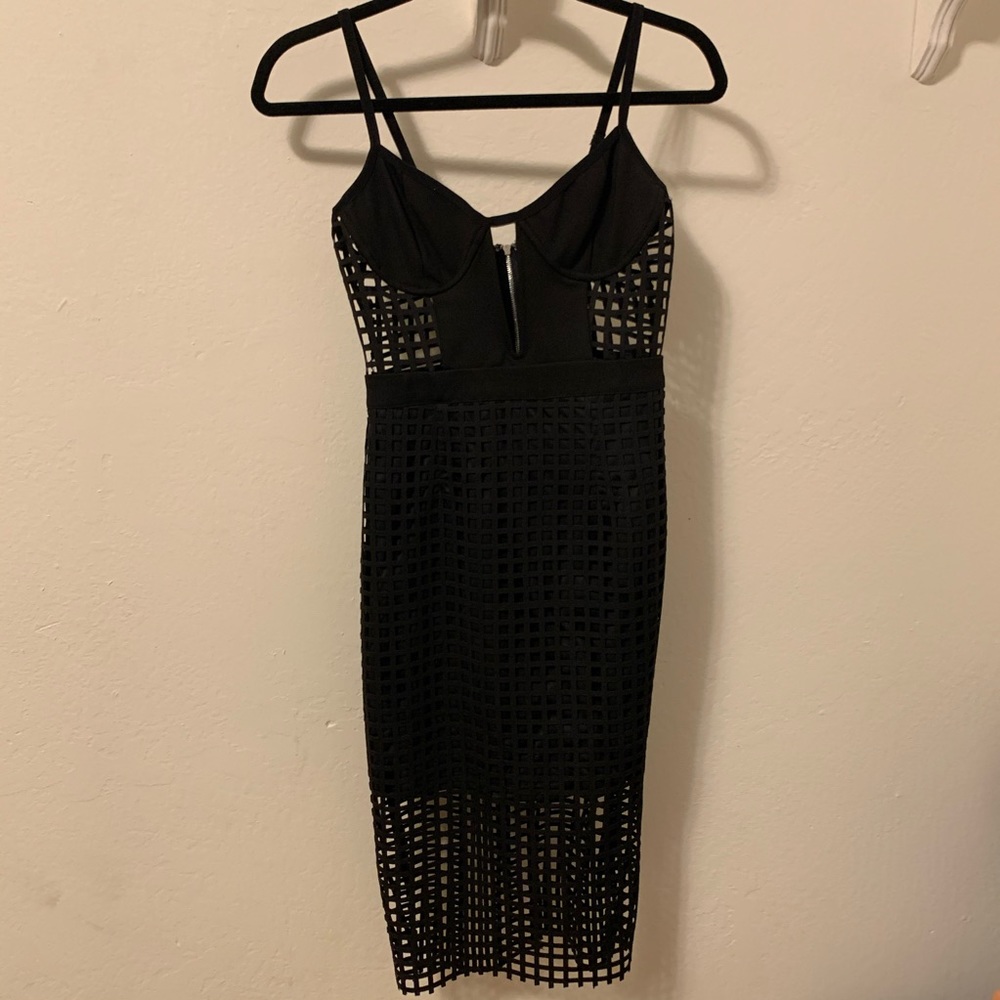 Fashion nova black midi net dress